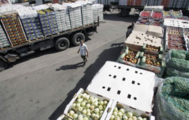 "Israel transfers thousands of goods and materials into Gaza via the Kerem Shalom Crossing"