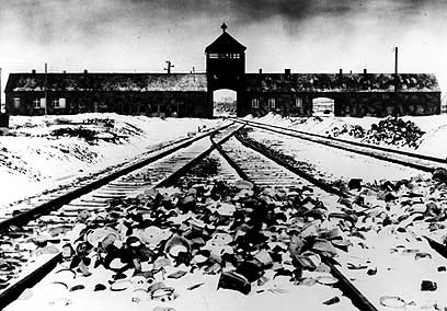 Railway leading to the death camp Auschwitz-Birkenau