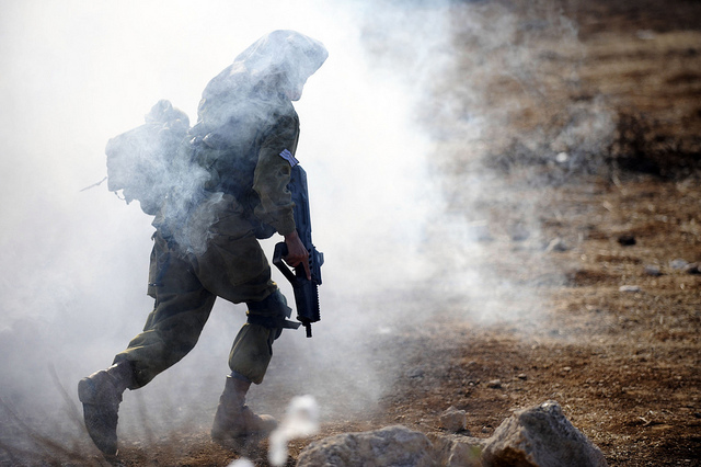 Desert Reconnaissance Battalion's Soldier Takes Position